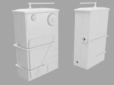 Retro Industrial Radio Receiver 3D Model 3D model