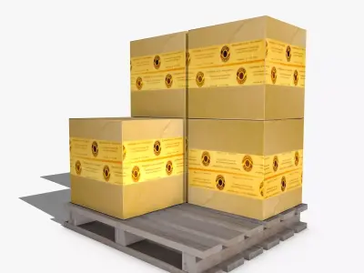 Boxes on a Pallet Low-poly 3D model