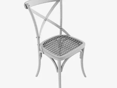 Chair 2 cross back dining Low-poly 3D model