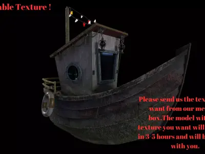 Boat Free 3D Model - Free Game Ready Low Poly 3D Model Low-poly 3D model