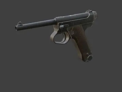 nambu pistol Low-poly 3D model