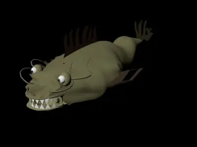 Fish Monster Free low-poly 3D model