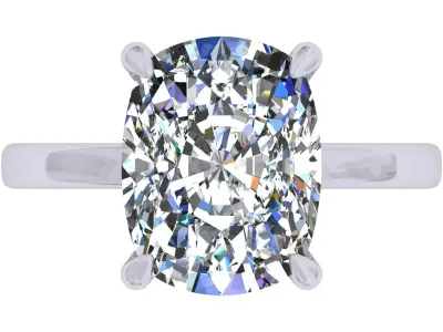 7 carat Cushion Stone Solitary Ring 3D print model