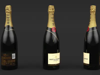 Champagne Bottle Moet and Chandon Brut Imperial 3D model