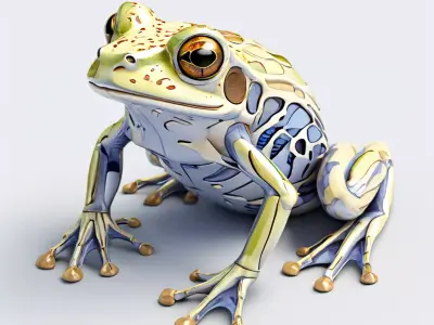 Stylized SemiTransparent Frog Low-poly 3D model