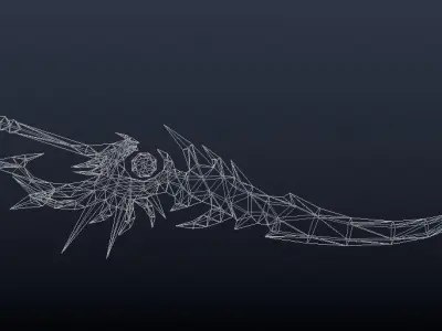 Futuristic Sword Low-poly 3D model 23