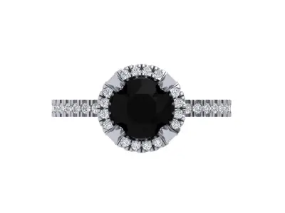 Solitaire Engagement Art Deco Ring 3D print model 44