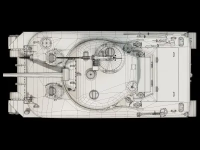 M4A1 Early Production Sherman - BaseMesh 3D model