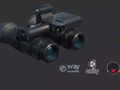 AN-PVS-23  Night vision goggles Low-poly 3D model