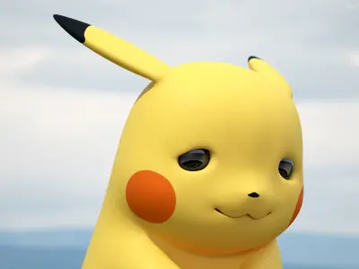 Sad Pikachu Character 3D model