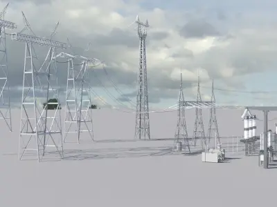 Electric Power Sub Station 3D model