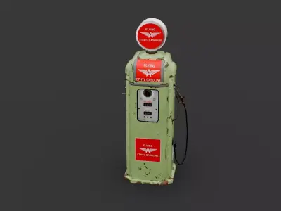 Ethyl Gasoline gas Station Low-poly 3D model