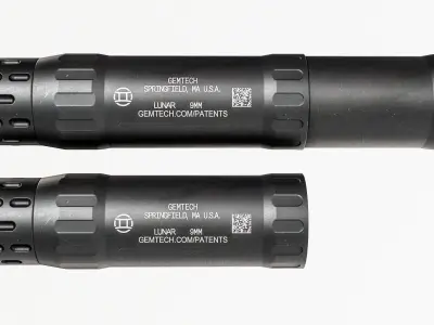 Gemtech Lunar 9 Handgun Suppressor Low-poly 3D model