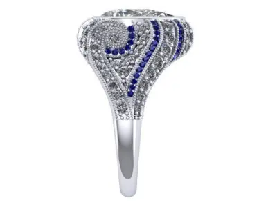 Pear shape Antique ring 3D print model