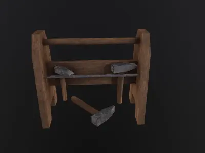 Blacksmith Tool Rack  3D Model Low-poly 3D model