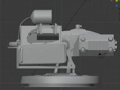 Turret military weapon Low-poly 3D model