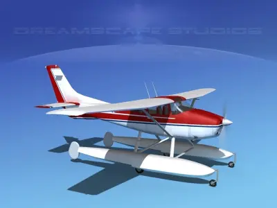 Cessna 182 Skylane Seaplane V06 3D model