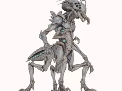 Pale Hive Sentinel- Alien Insectoid Guardian Free 3D print model