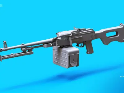 PKM Machine Gun 3D model get