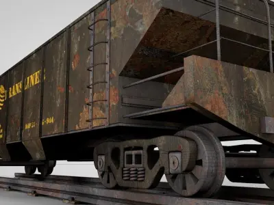 Rusty Hopper Wagon 3D model