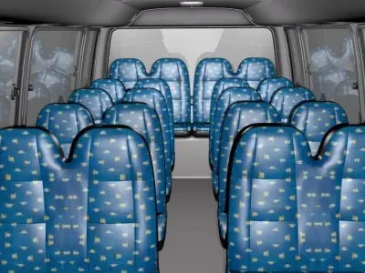 Toyota Coaster Bus Low-poly 3D model