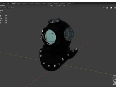 Diving Helmet Low-poly 3D model