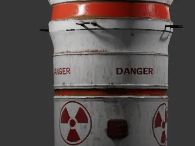 Radioactive waste barrel Free low-poly 3D model purchase