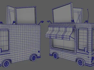 Food Truck Cartoon 3D model