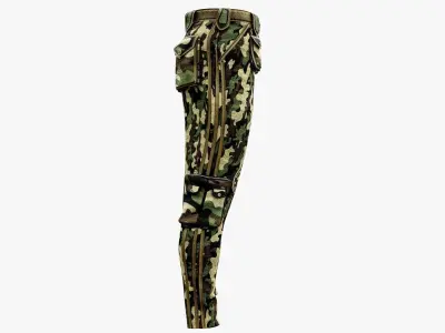 Military Pants Low-poly 3D model