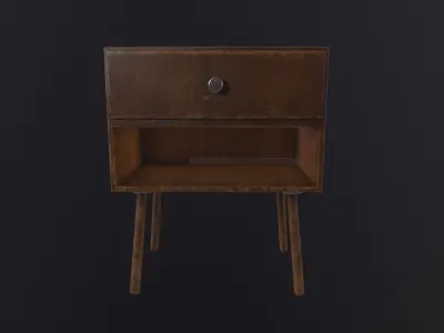 Old Nightstand 3D Model Low-poly 3D model