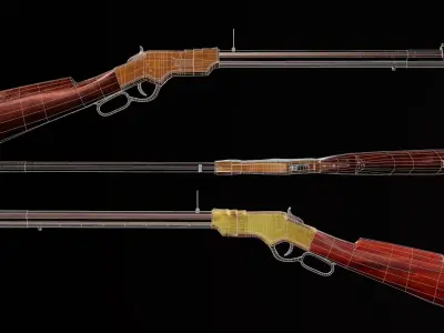 Henry Rifle 1860 game ready model Low-poly 3D model