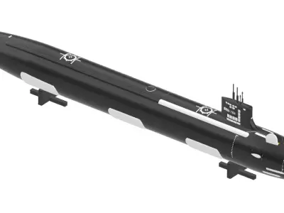 Submarine USS North Dakota SSN 784  High Quality   1-350 3D print model