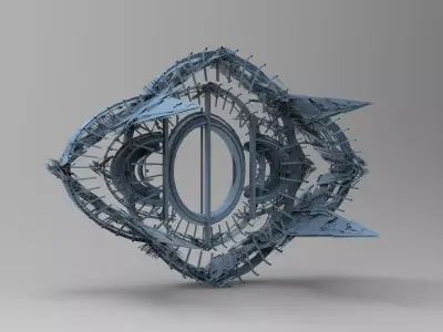 Dominator station ship exhaust 1  3D model