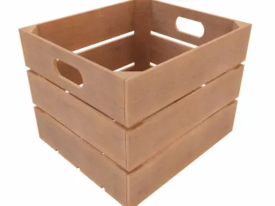 Small wooden crate  Low-poly 3D model