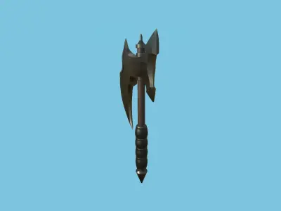 Medieval Battle Axe 05 Black Dark - Fantasy Weaponry Low-poly 3D model