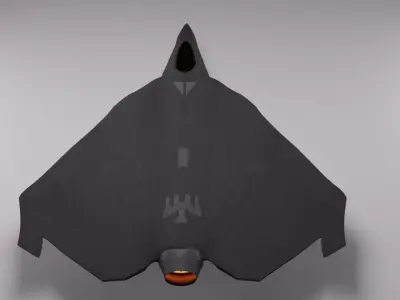 Plane fighter jet Low-poly 3D model