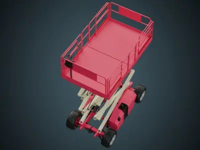 Scissor Lift 2 Basic Low-poly 3D model