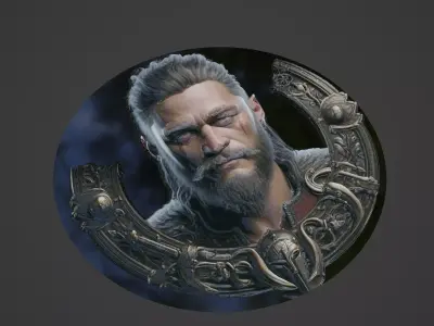 Ragnar Lothbrok Medallion 3D print model