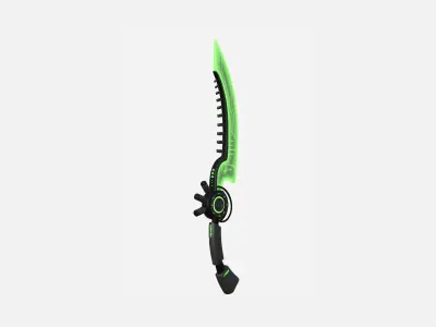 SciFi Dagger A03 Black Green - Sci Fi Weapon Design Free low-poly 3D model
