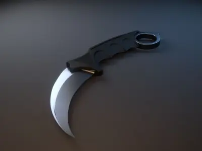 Karambit knife 3D model shop