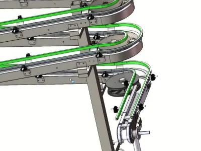 Spiral Rotary Lifting Conveyor System 3D model