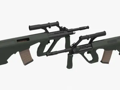 Steyr aug Low-poly Low-poly 3D model