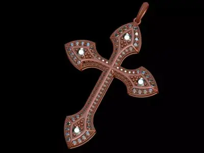 Diamond Cross Pendant 3D print model get