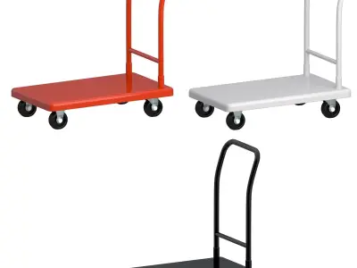 Flat Bed Self Assembly Platform Trolley Collection 01 3D Model Pack by ScorpionStudio