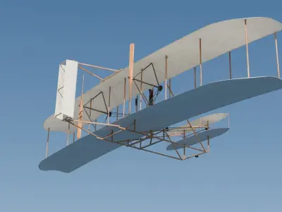 Wright flyer Low-poly 3D model