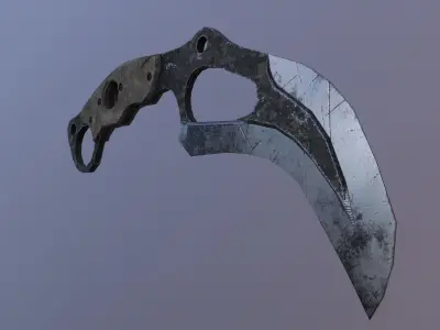 Crooked knife Free low-poly 3D model