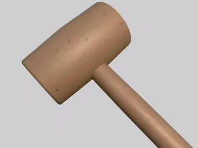 Wooden Mallet Low-poly 3D model purchase