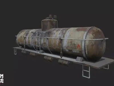 Train Oil Tanker Low-poly 3D model