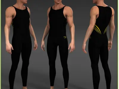 White Male Swimmer CG 3D model
