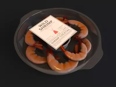 Shrimp Cocktail Low-poly 3D model